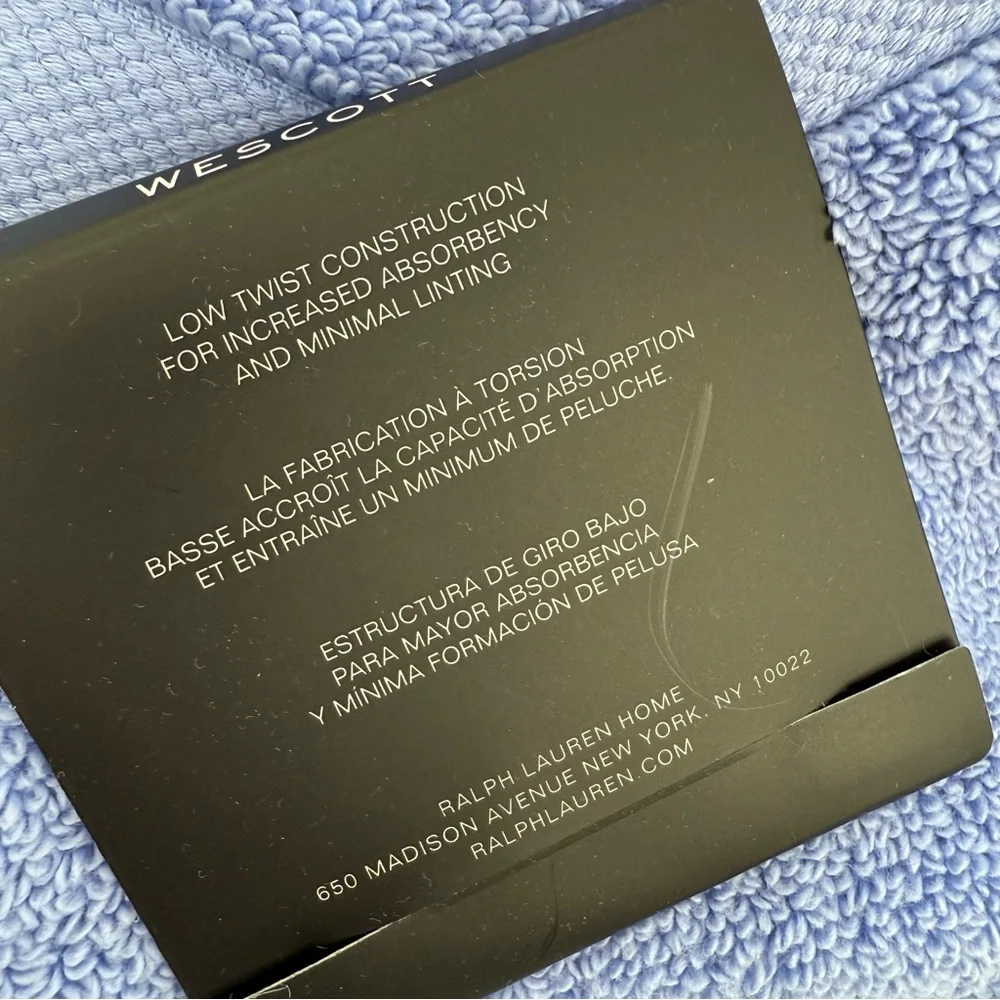 Lauren Ralph Lauren Wescott Bath Towel + 2 Wash cloths Set Iris Blue NWT
